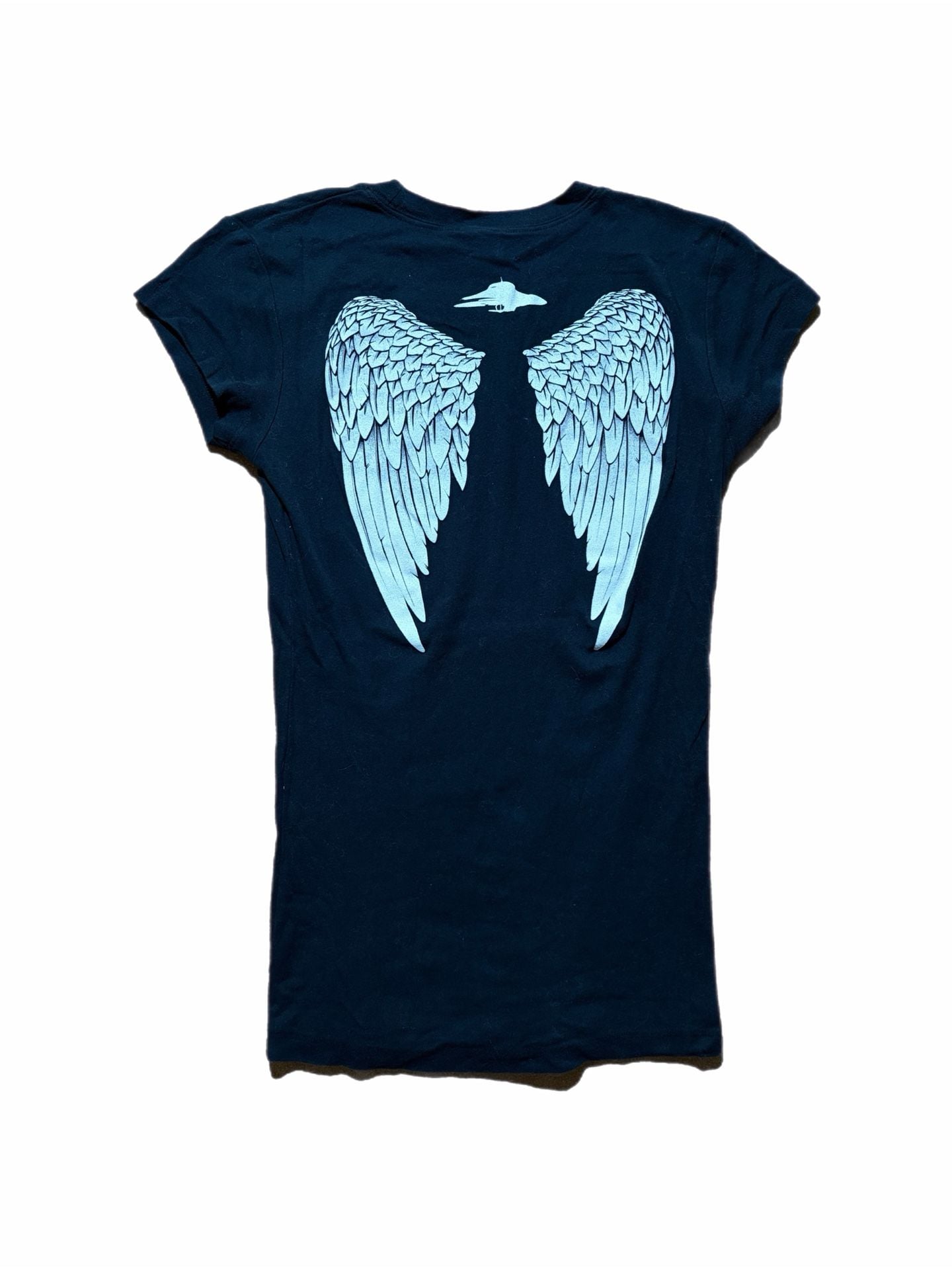 Flying Saucer Beervana Graphic TShirt With Angel Wings Back Print